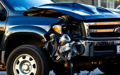 Pick-up truck flipped into fence of elementary school following two-vehicle collision
