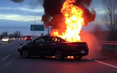 Sudbury driver charged following fiery crash on Highway 427 in Etobicoke