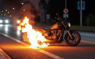 Motorcyclist hospitalized after fiery crash in Kitchener