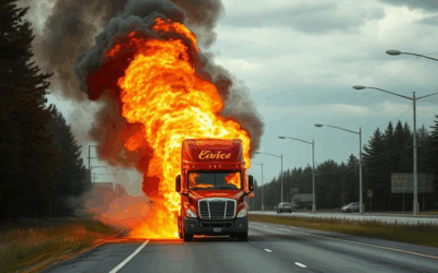 Transport truck ignites on Highway 401 westbound near Gananoque
