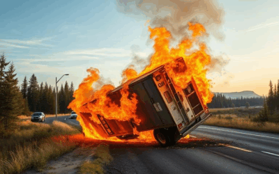 Truck driver charged following rollover fiery crash on Highway 17 in Dryden
