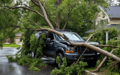 Large tree collapses onto SUV in Etobicoke