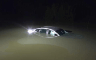 Driver taken to hospital after vehicle crashes into Dow’s Lake