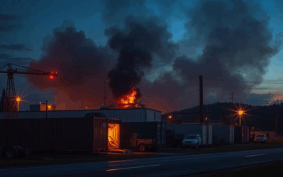 Large industrial fire closes road in Tillsonburg