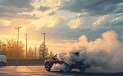 Vehicle catches on fire after exiting highway in Barrie
