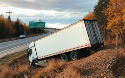 Truck flips over into ditch following Highway 86 crash