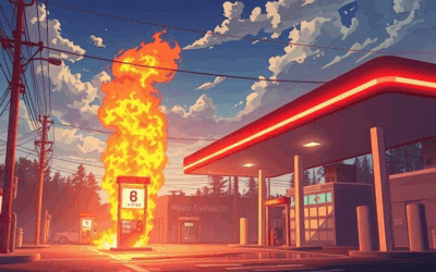 Fire breaks out in gas station building in Toronto’s east end