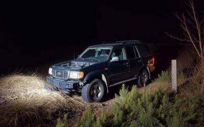 One person rescued after van strikes gravel pile in London