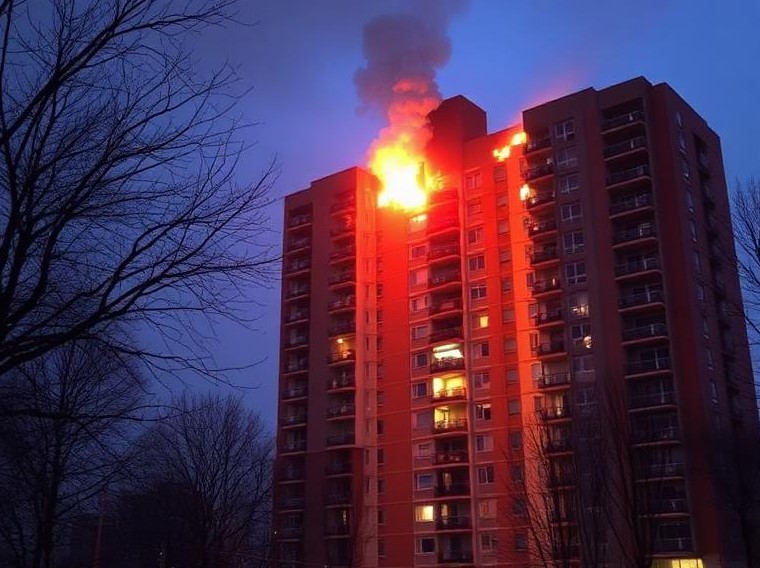 北约克公寓火灾致女子生命垂危