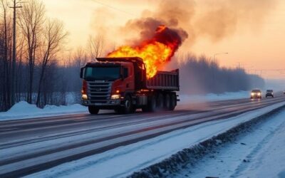 No injuries after truck burst into flames on Hwy. 400 near Aurora