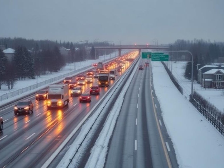 约克区400号公路多起事故归因于路面结冰